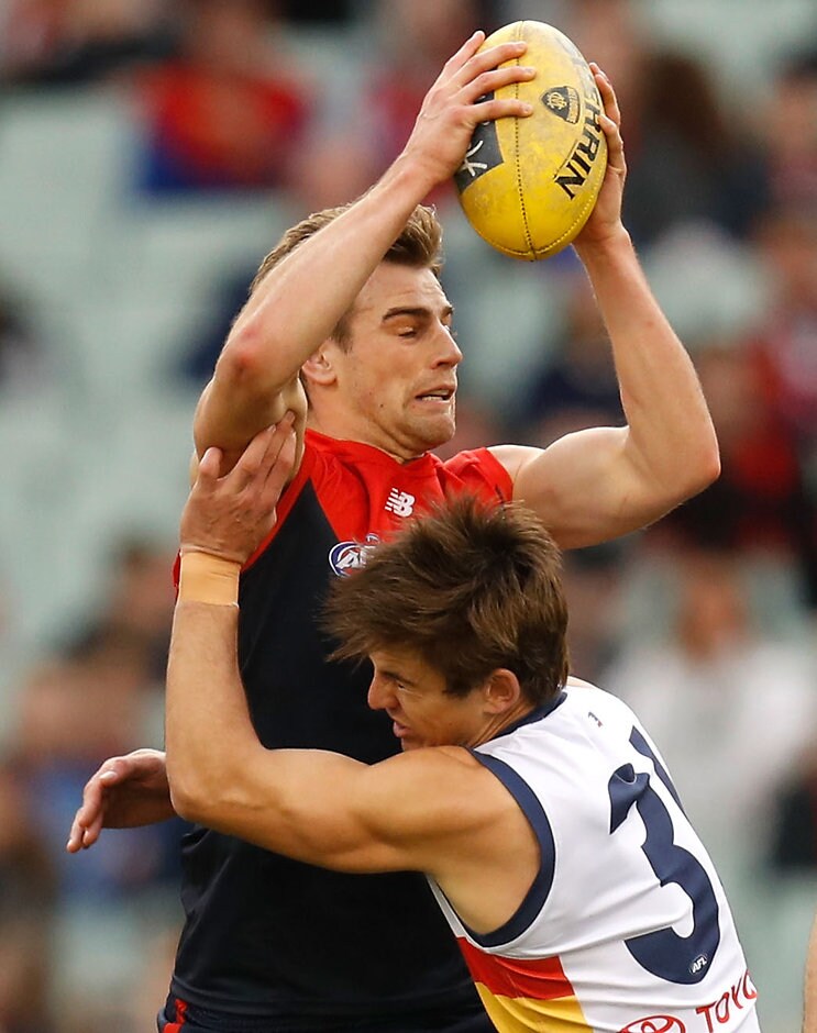 AFL 2016 Rd 15 - Melbourne v Adelaide Dom Tyson is tackled by Jarryd Lyons at the MCG - ${keywords}